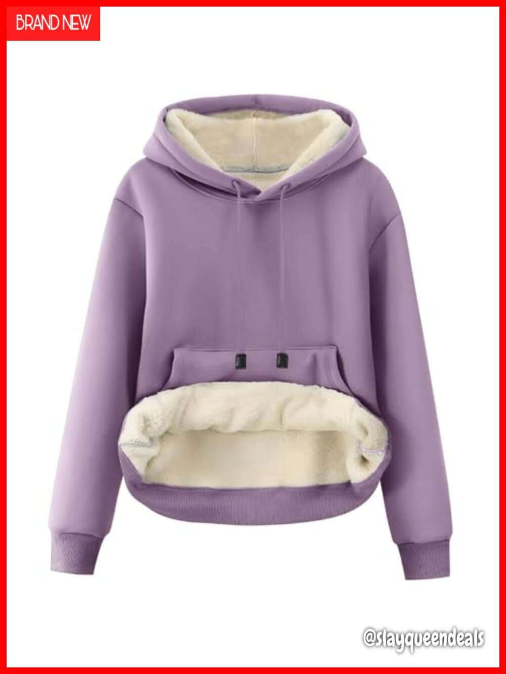 Sherpa Fleece Lined Hoodie Thermal Pullover Kangaroo Pocket Winter Women